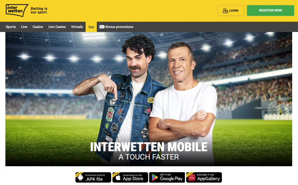 Interwetten мобилна апликација