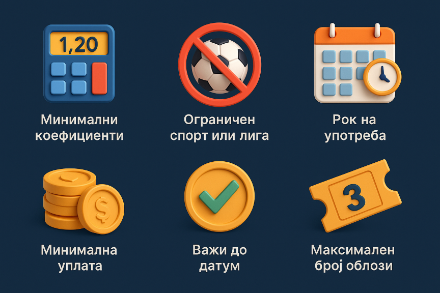 Ограничувања на freebet