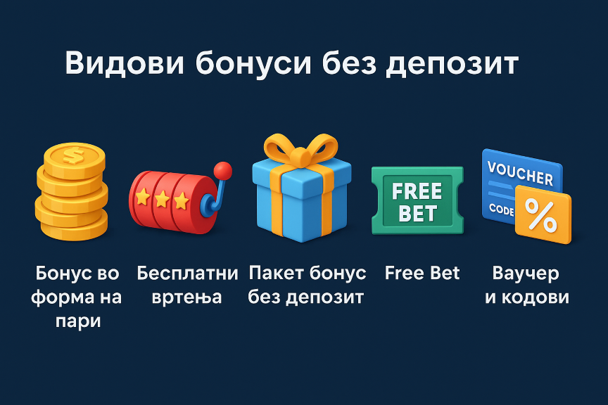 Типови на бездепозитни бонуси